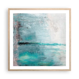 Plagát v ráme zo svetlého duba - Horizontálne v modrej - 60x60 cm