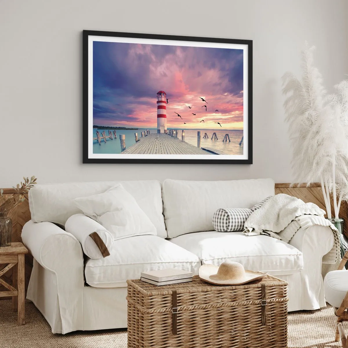 Plagát v čiernom ráme - Čas ísť do prístavu - 70x50 cm