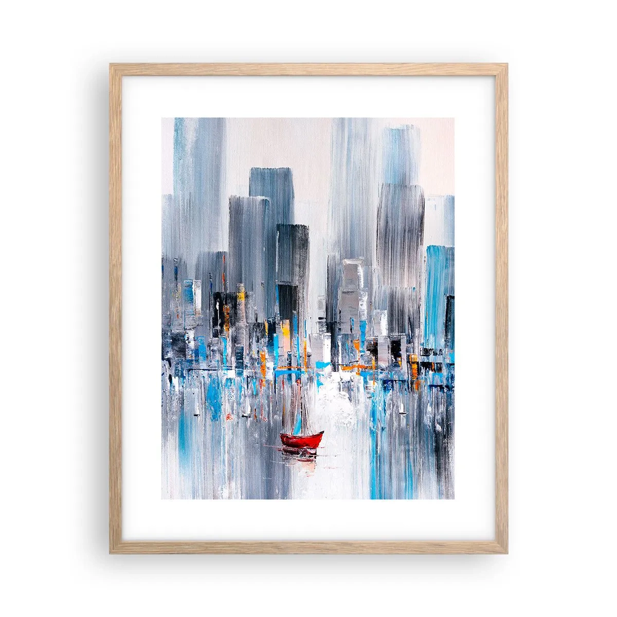 Plagát v ráme zo svetlého duba - Metropola pri zálive - 40x50 cm