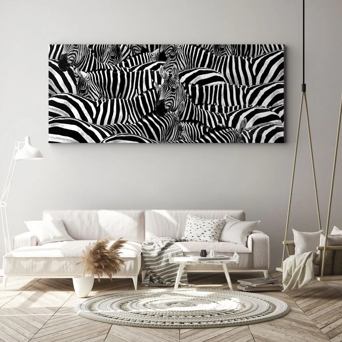 Obraz na plátne - Skupinový portrét s pruhmi - 120x50 cm