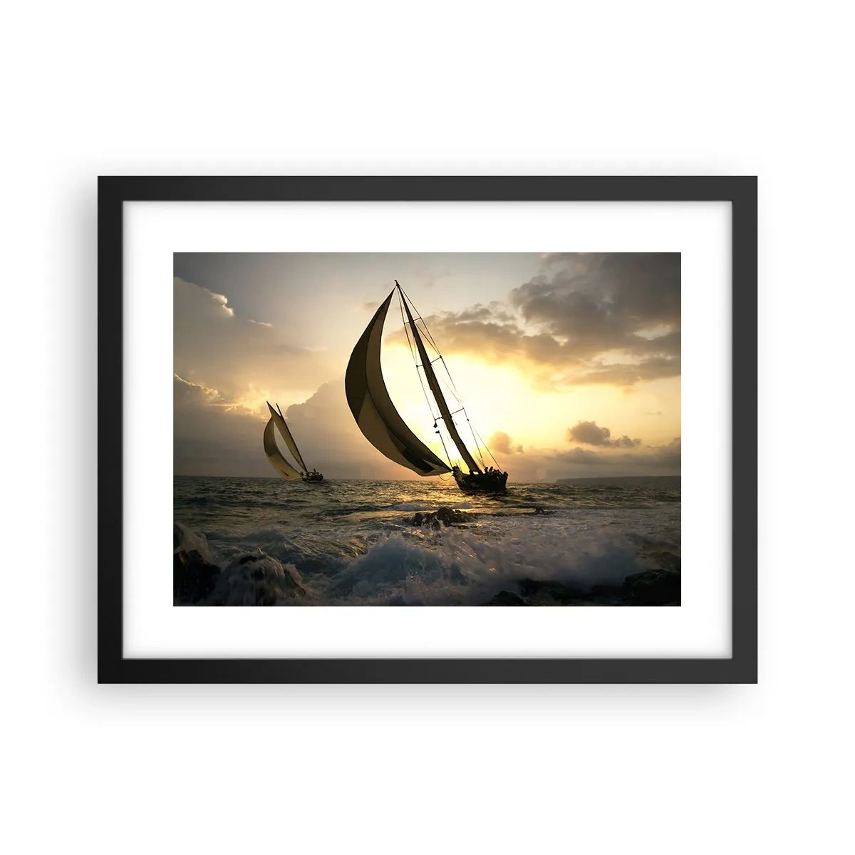 Plagát v čiernom ráme - S vetrom a proti vetru - 40x30 cm