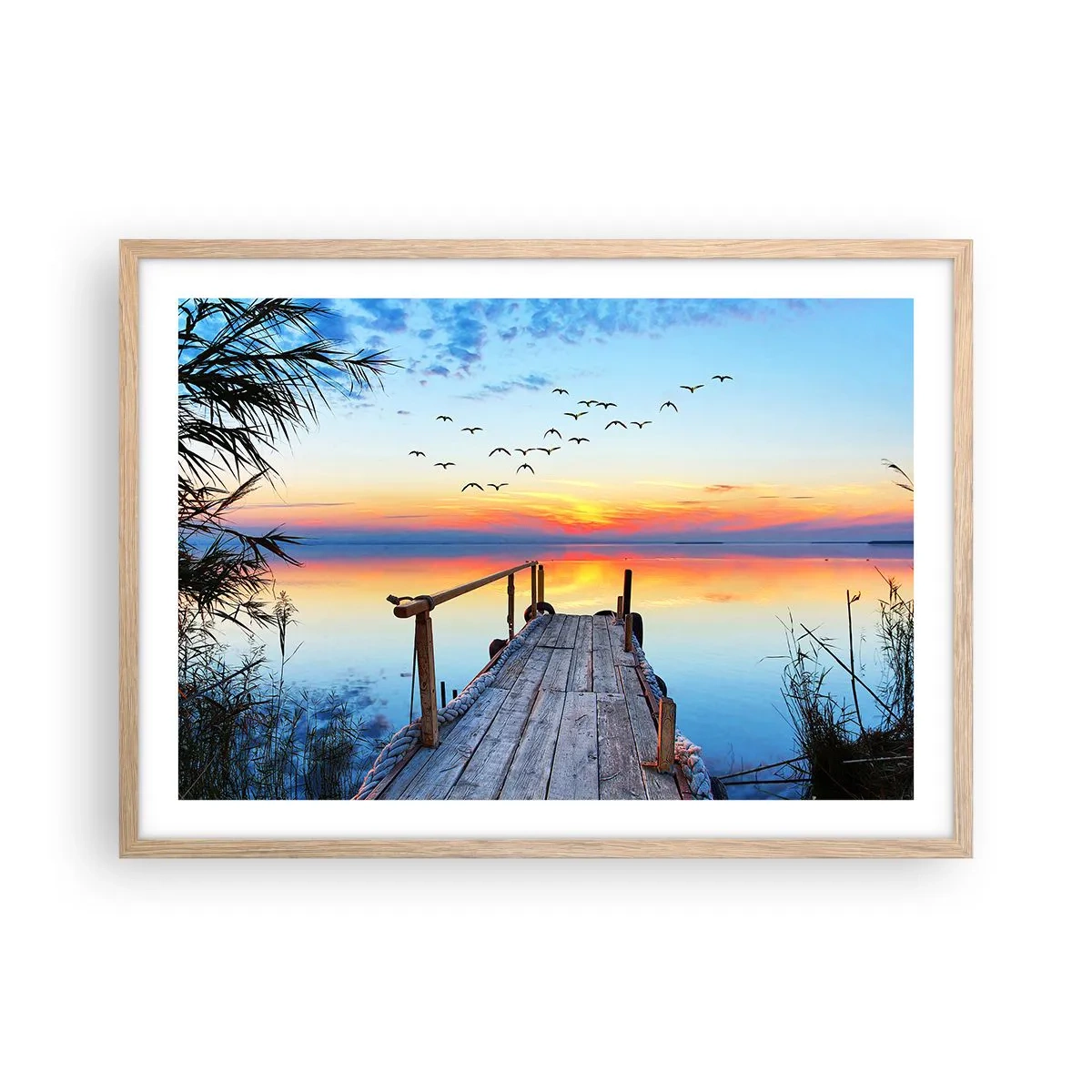 Plagát v ráme zo svetlého duba - Je čas isť späť… - 70x50 cm