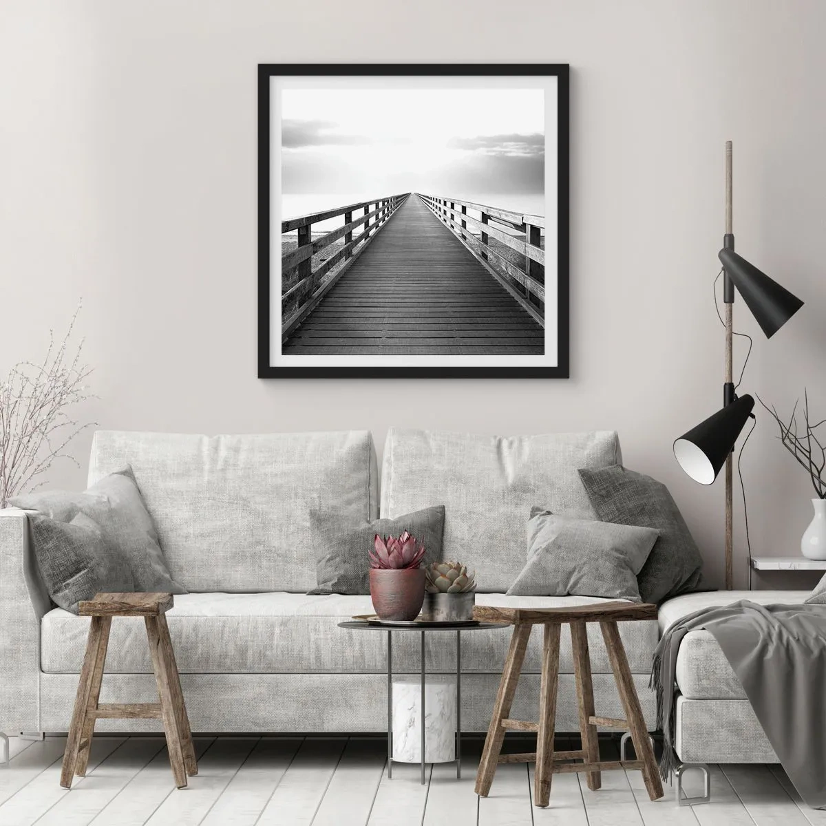 Plagát v čiernom ráme - Do diaľky… - 50x50 cm