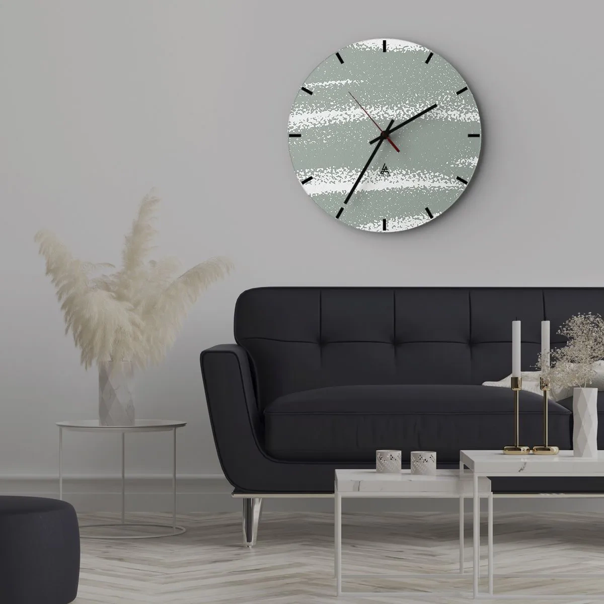 Nástenné hodiny - Abstrakcia v zimnom štýle - 30x30 cm