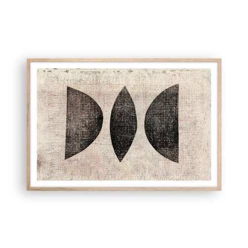 Plagát v ráme zo svetlého duba - Etnická abstrakcia - 91x61 cm