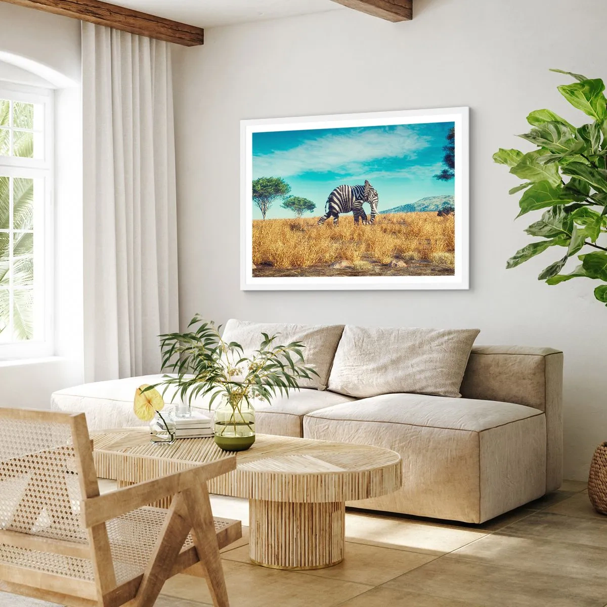 Plagát v bielom ráme - Šedá už nie je v móde - 100x70 cm