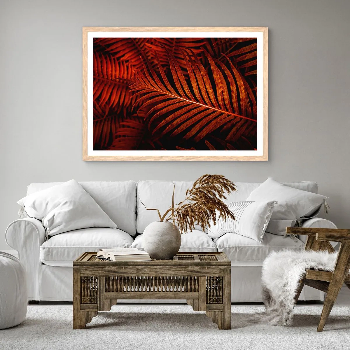 Plagát v ráme zo svetlého duba - Žiar života - 100x70 cm