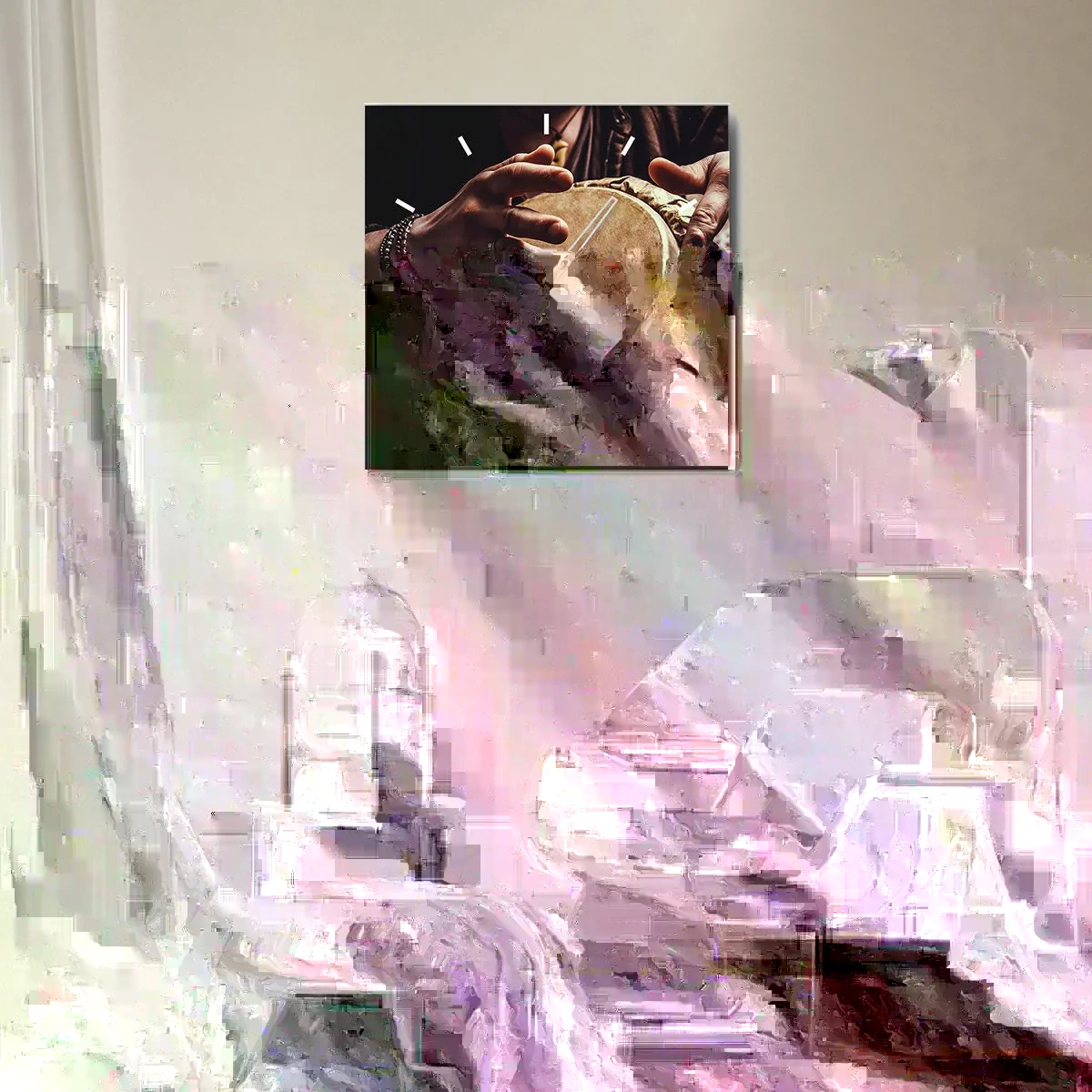 Nástenné hodiny - V rytme srdca - 40x40 cm