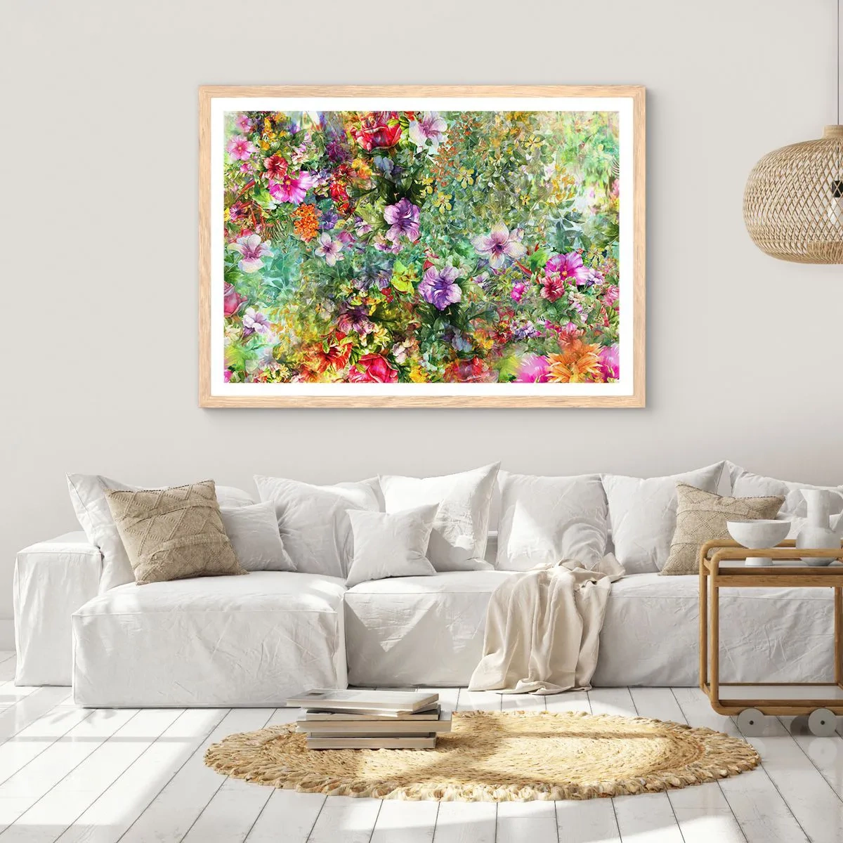 Plagát v ráme zo svetlého duba - Do kvetov, do zahynutia - 100x70 cm
