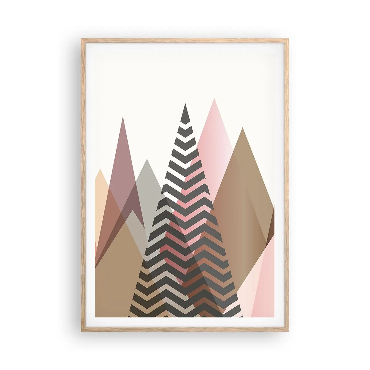 Plagát v ráme zo svetlého duba - Pyramidálny pohľad - 70x100 cm
