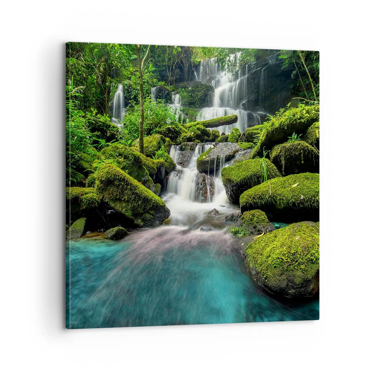 Obraz na plátne - Tyrkys, zafíry a tekuté striebro - 60x60 cm