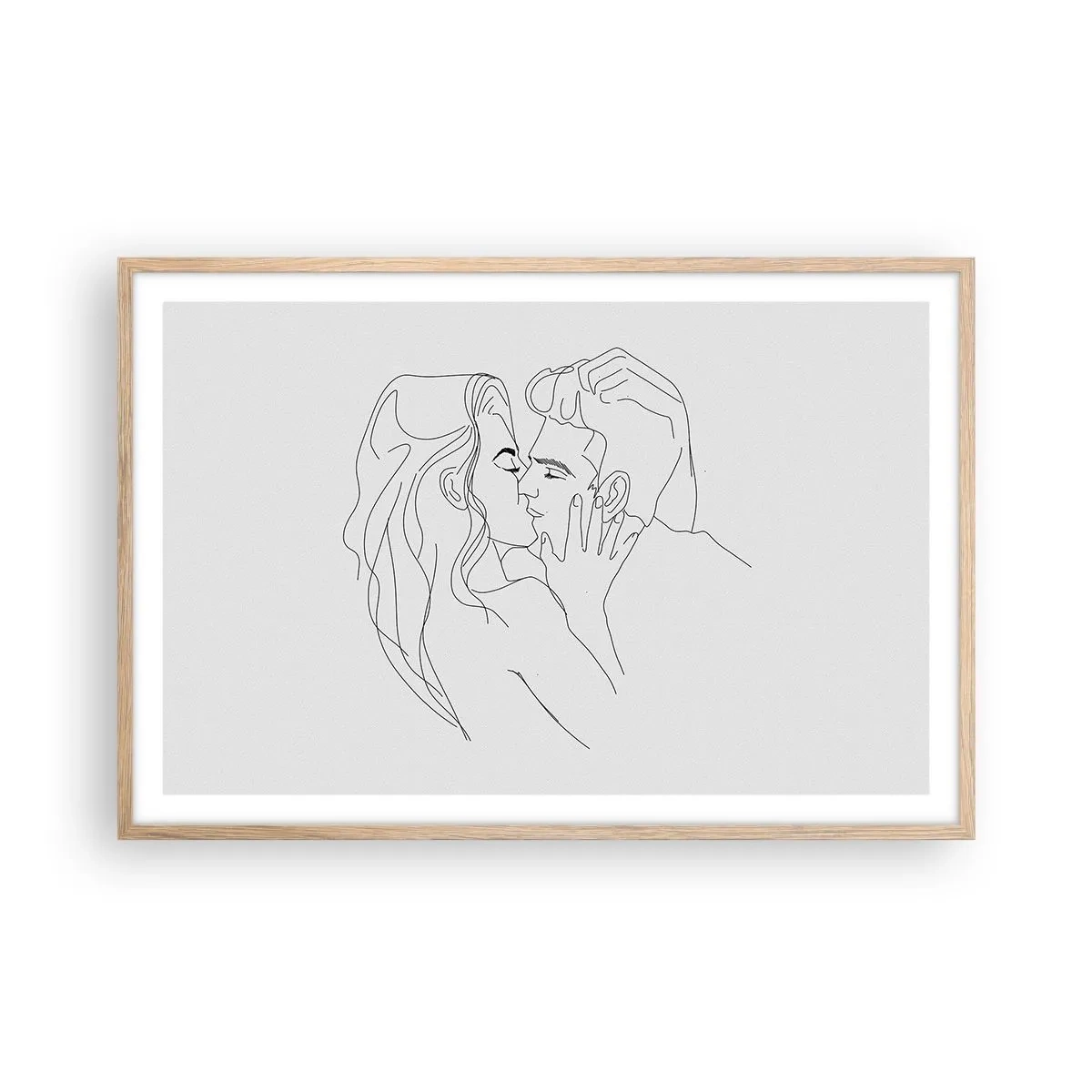 Plagát v ráme zo svetlého duba - Jedným ťahom - 91x61 cm