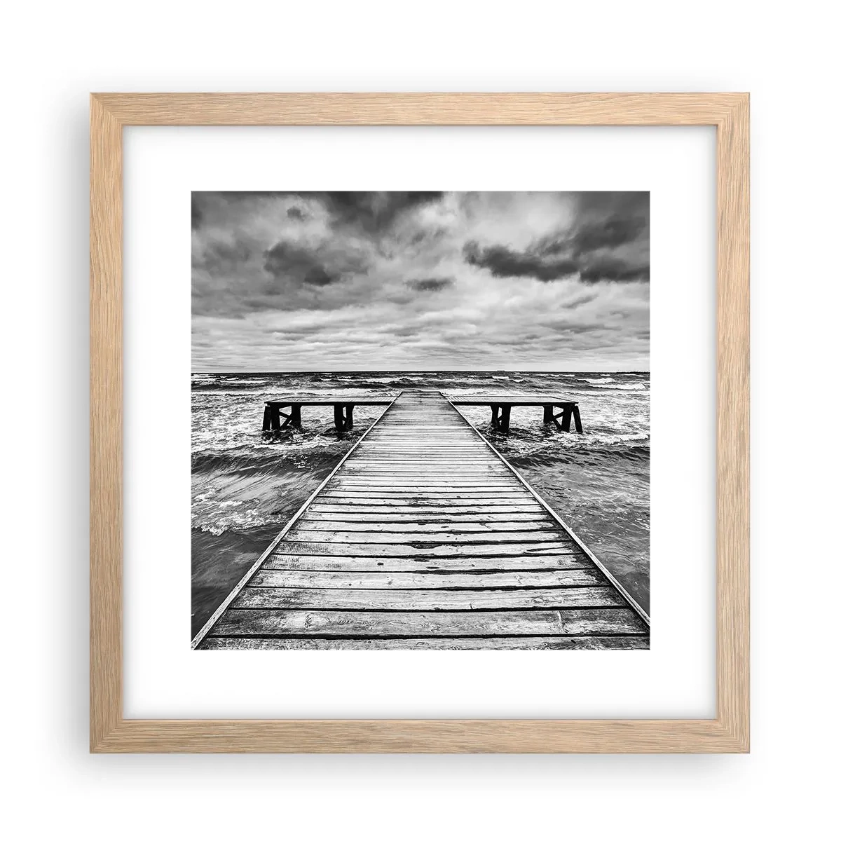 Plagát v ráme zo svetlého duba - Čakám na vietor, čo rozfúka… - 30x30 cm