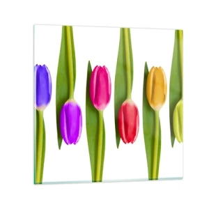 Obraz na skle - Dúhová kompozícia - 70x70 cm