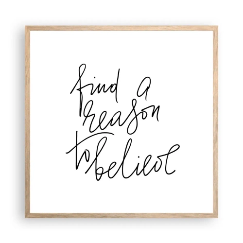 Plagát v ráme zo svetlého duba - Je to možné - 60x60 cm