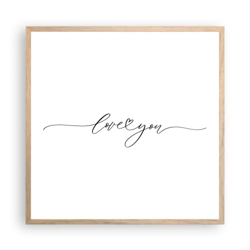 Plagát v ráme zo svetlého duba - Čierne na bielom - 60x60 cm