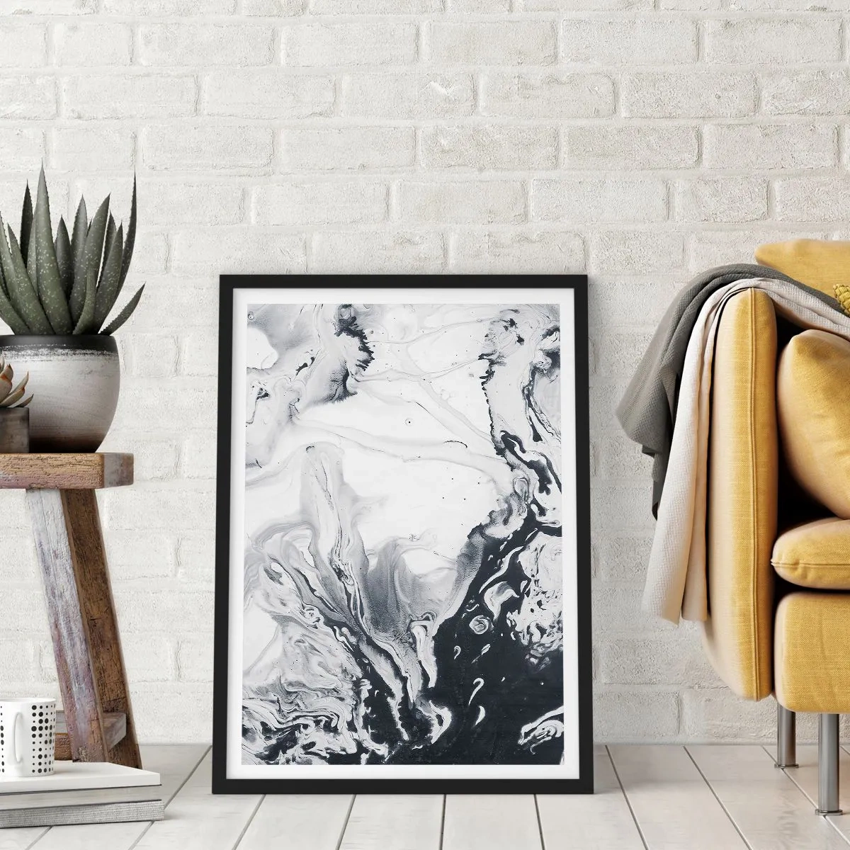 Plagát v čiernom ráme - Zemské vnútro - 70x100 cm