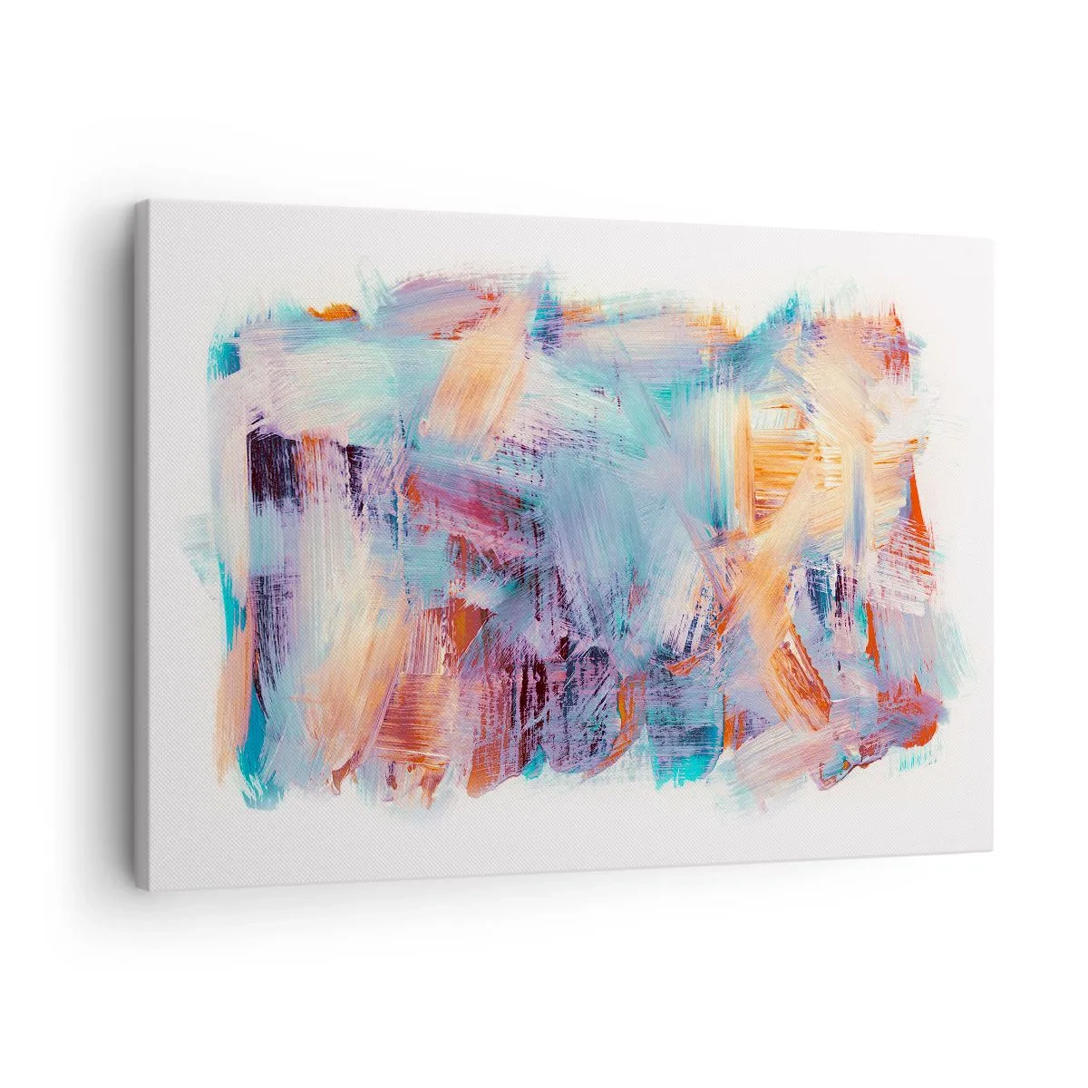 Obraz na plátne - Farebné ťahy štetcom v abstraktnej kompozícii - 70x50cm - Farebný neporiadok - Moderná nástenná dekorácia do obývacej izby a spálne ARTTOR
