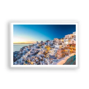Plagát v bielom ráme - Esencia Grécka - 91x61 cm