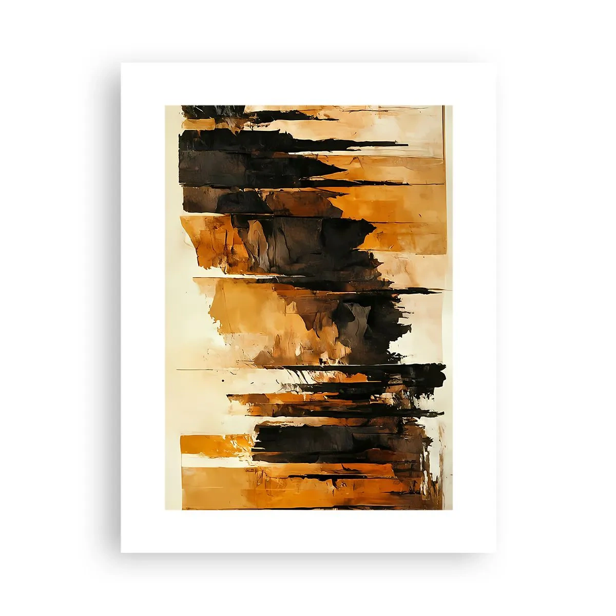 Plagát - Harmónia čiernej a zlatej - 30x40 cm