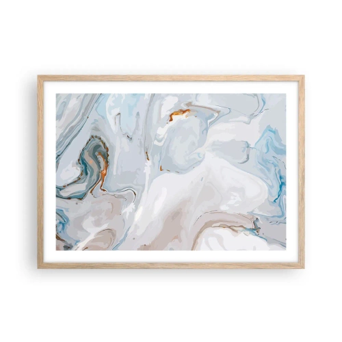 Plagát v ráme zo svetlého duba - Povznesená biela - 70x50 cm