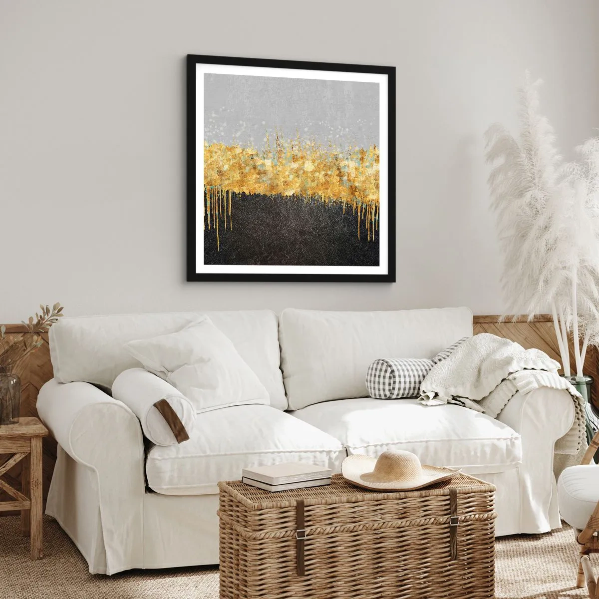 Plagát v čiernom ráme - Dovnútra a nahor - 60x60 cm