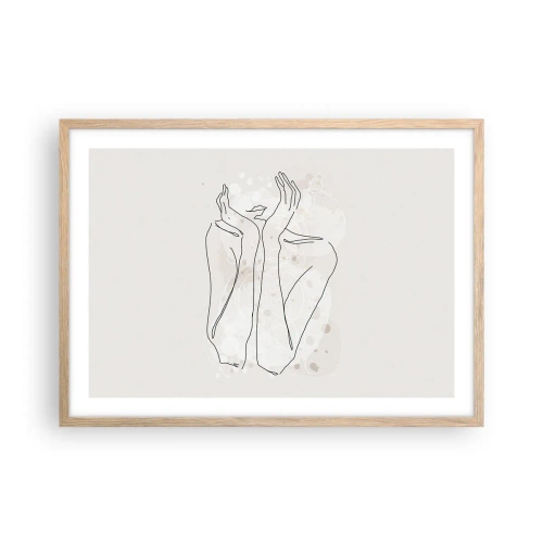 Plagát v ráme zo svetlého duba - Zasnený okamih - 70x50 cm