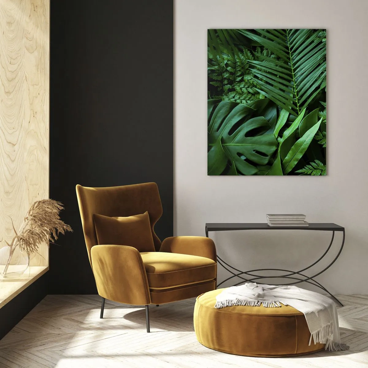 Obraz na skle - Objaté v zeleni - 50x70 cm
