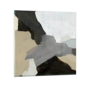 Obraz na skle - Abstrakcia: križovatka šedej - 70x70 cm