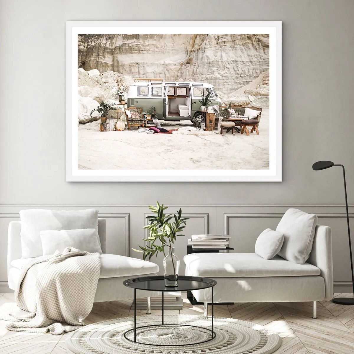 Plagát v bielom ráme - Cesta práve začína - 100x70 cm