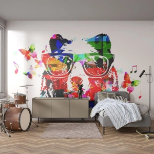 Fototapeta Standard Eco - Páči sa mi! - Abstrakcia, Medveď, Okuliare - 150x105 cm