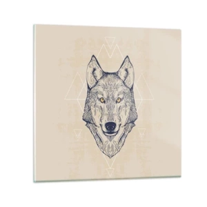 Obraz na skle - Alfa o prenikavom pohľade - 70x70 cm