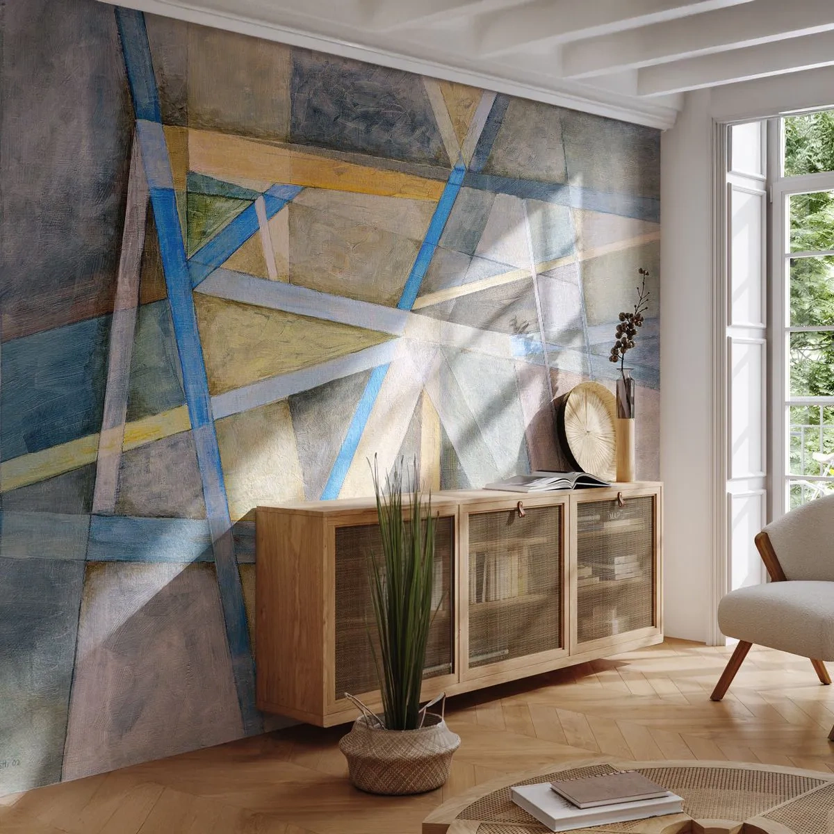 Fototapeta Premium Canvas - Priamo alebo diagonálne? - Abstrakcia, Kus, Moderný vzor - 450x315 cm