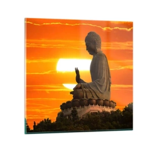 Obraz na skle - Bez strachu zo sveta - 40x40 cm