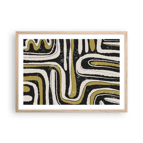 Plagát v ráme zo svetlého duba - Kompozícia: trakty a uličky - 70x50 cm