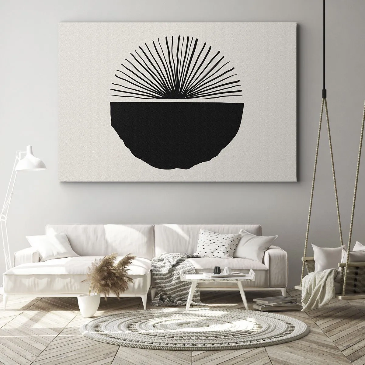Obraz na plátne - Minimalistický čierny motív na svetlom pozadí - 70x50cm - Viac možností - Moderná nástenná dekorácia do obývacej izby a spálne ARTTOR