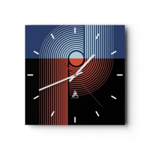 Nástenné hodiny - V geometrickom objatí - 30x30 cm