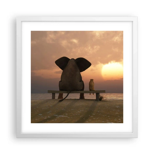 Plagát v bielom ráme - Je skvelé spolu mlčať - 40x40 cm