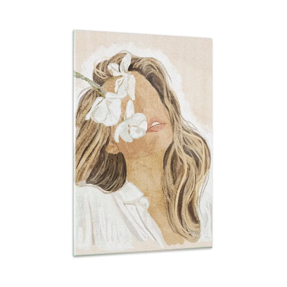 Obraz na skle - Medzi kvetinami - 80x120 cm