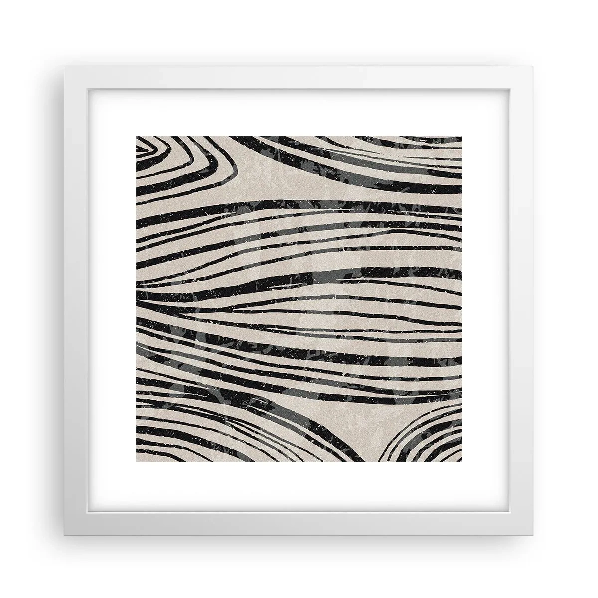 Plagát v bielom ráme - Močiar s líniami - 30x30 cm