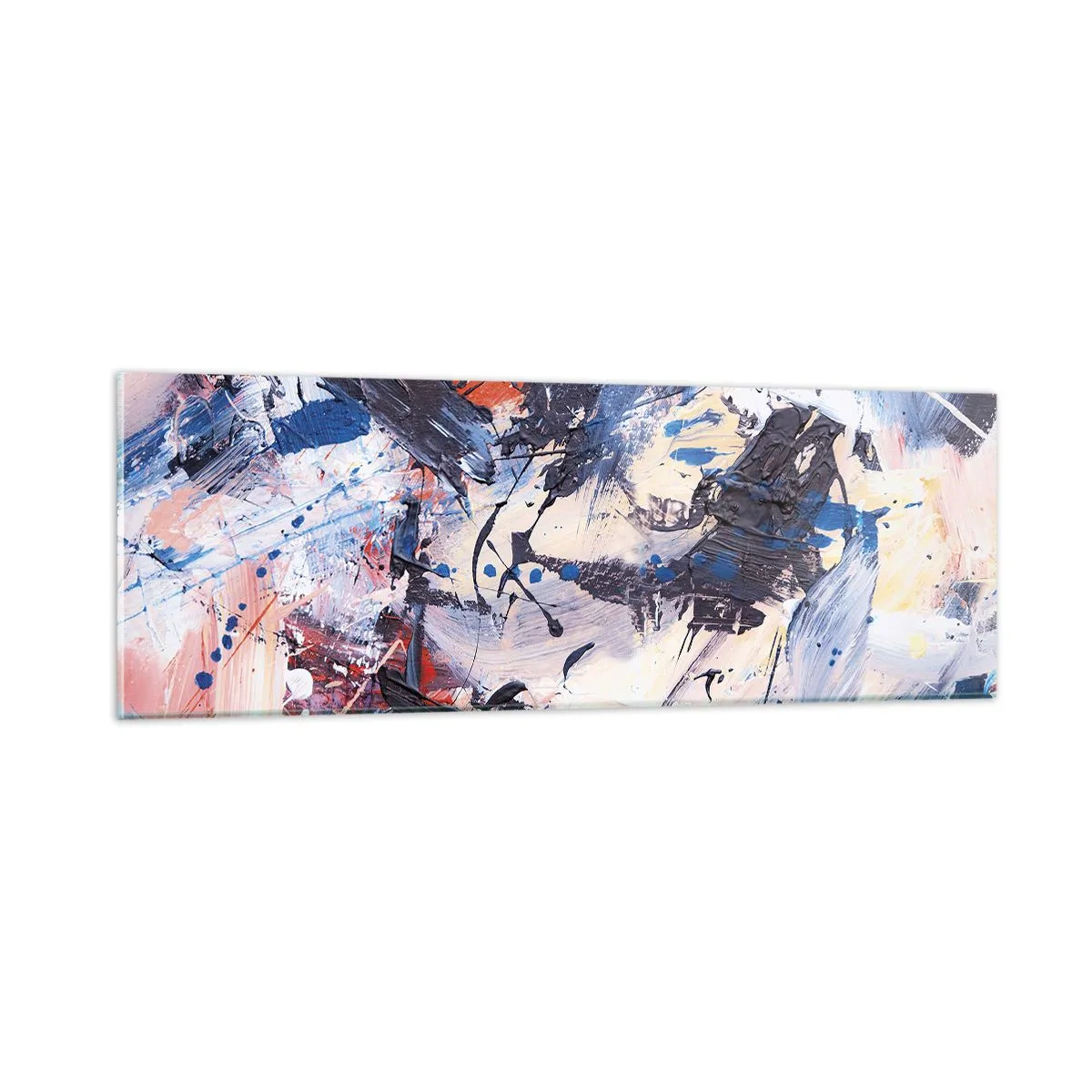 Obraz na skle - Bláznivý tanec abstrakcie - 90x30 cm