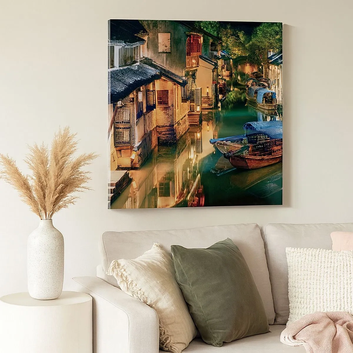 Obraz na plátne - Večer na čínskej ulici - 30x30 cm