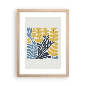 Plagát v ráme zo svetlého duba - Slnečný záhon - 30x40 cm