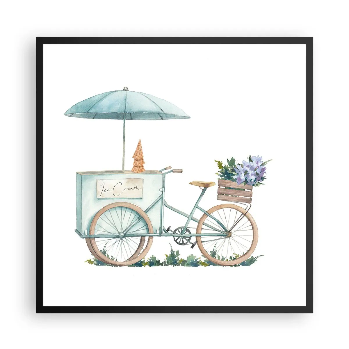 Plagát v čiernom ráme - Sladká spomienka na leto - 60x60 cm