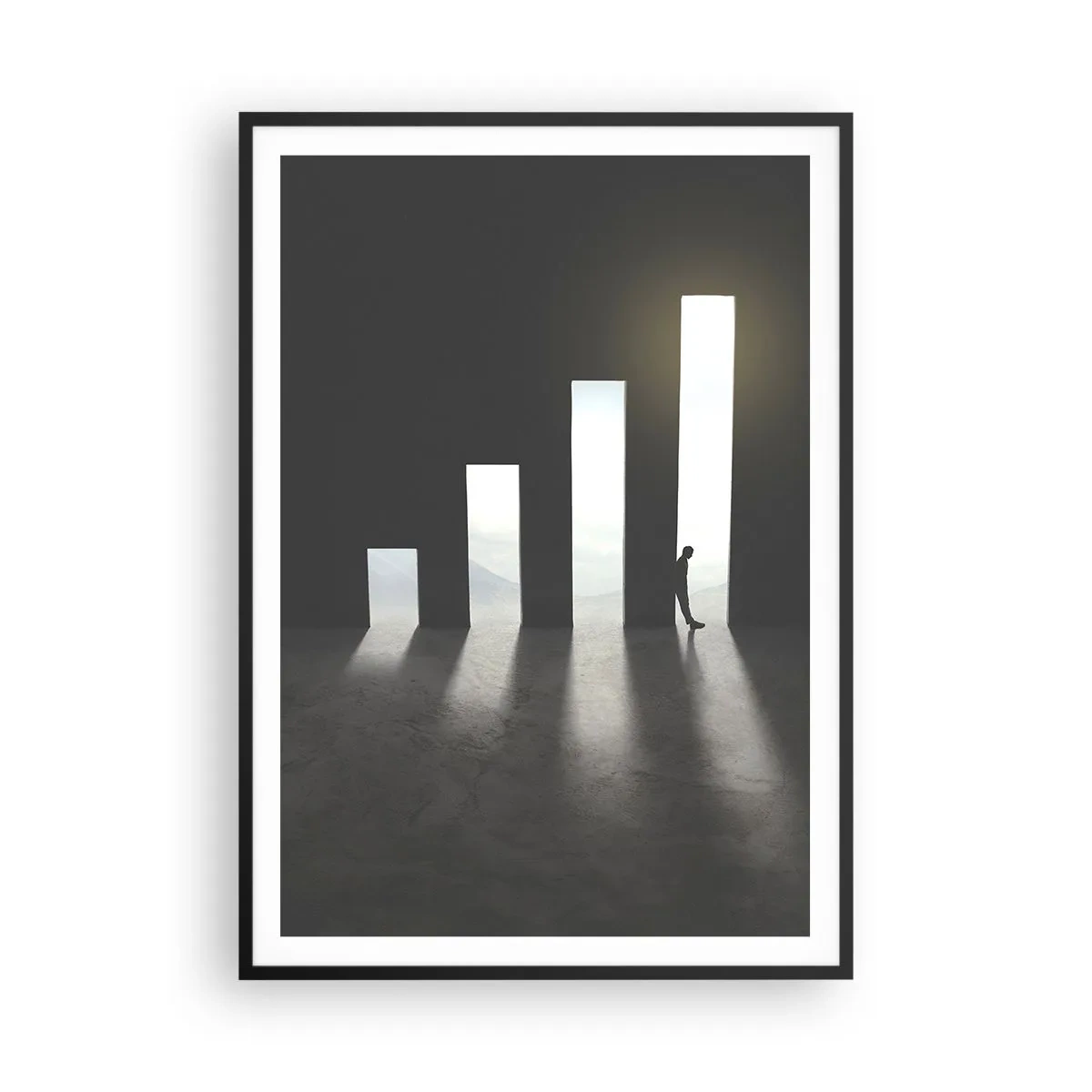 Plagát v čiernom ráme - Úspech – impresia - 70x100 cm