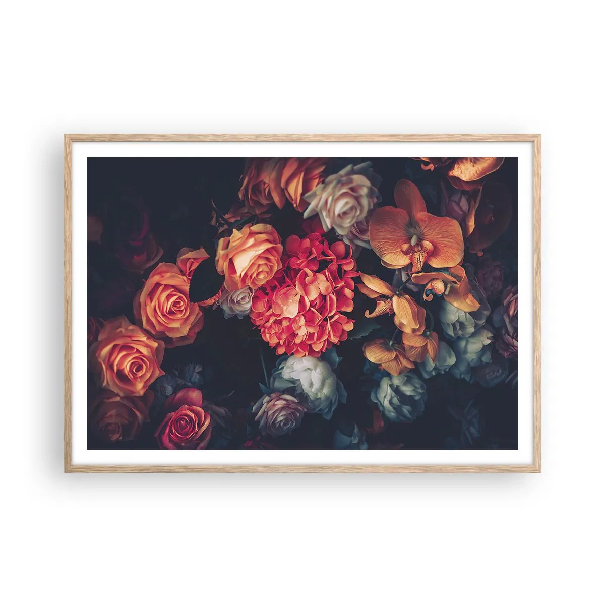 Plagát v ráme zo svetlého duba - Ako u holandských majstrov - 100x70 cm