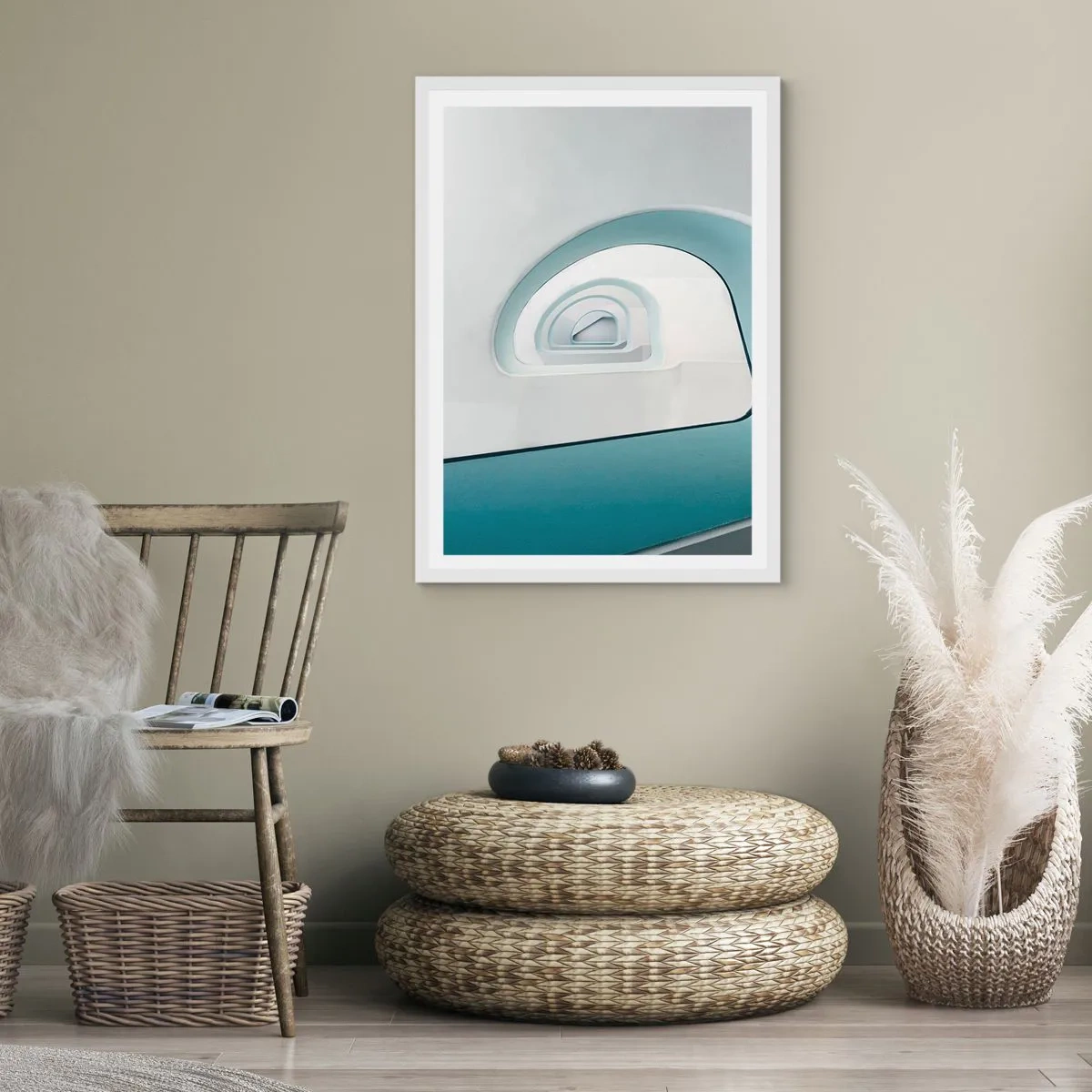 Plagát v bielom ráme - Na dno modrej - 70x100 cm