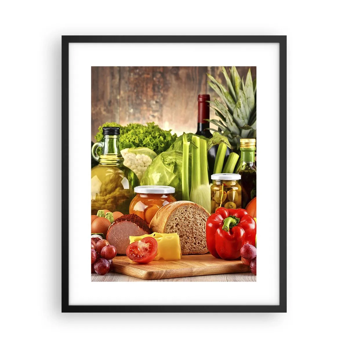 Plagát v čiernom ráme - Údené, pečené, marinované - 40x50 cm