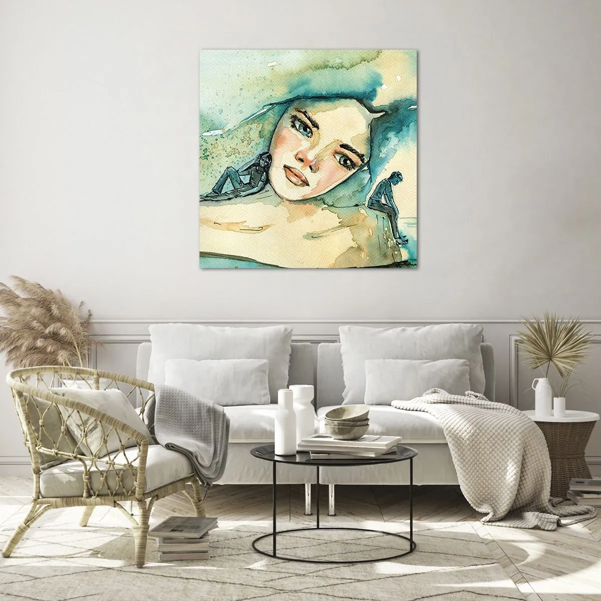 Obraz na skle - Am I blue? - 60x60 cm