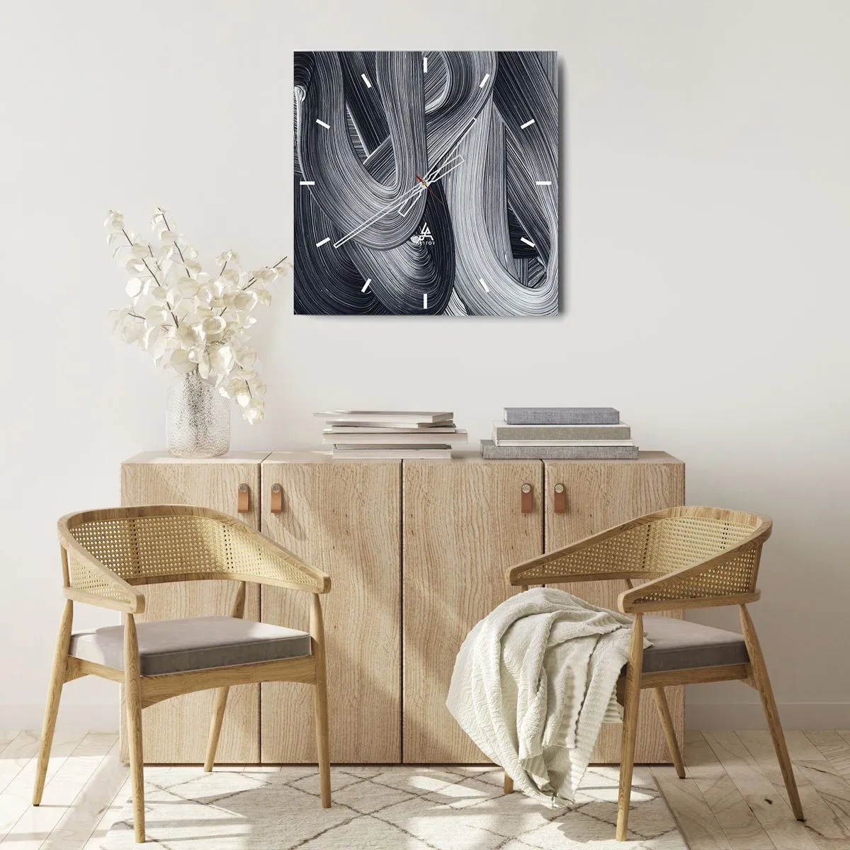 Nástenné hodiny - Plynulosť reality - 40x40 cm